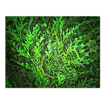 Art abstrait de conifère vert tourbillonnant cartes postales