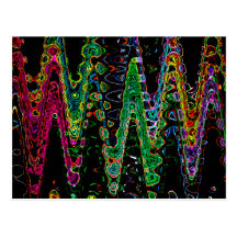 Art abstrait de formes d'onde d'arc-en-ciel cartes postales
