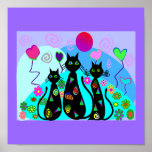 Art "chats de chat noir d'imaginaire d'été " affiches