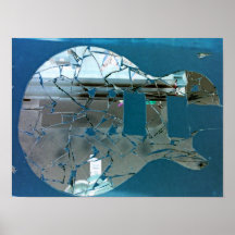 Art criqué de guitare de miroir affiche