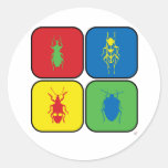 Art de bruit d'insectes autocollants ronds