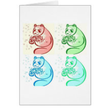 Art de bruit d'ours panda cartes de vœux
