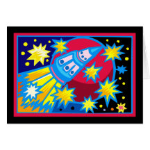 Art de bruit Rocket Carte De Vœux