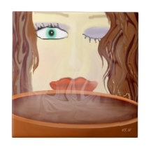 Art de café "d'ouvreur d'oeil" carreau en céramique