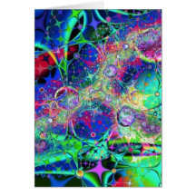 Art de fractale d'arc-en-ciel carte de vœux