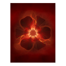 Art de fractale de fleur du feu cartes postales