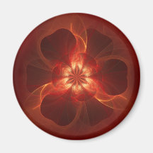 Art de fractale de fleur du feu aimant pour réfrigérateur