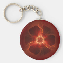 Art de fractale de fleur du feu porte-clef
