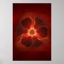 Art de fractale de fleur du feu posters