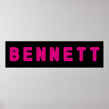 Art de nom de lettre d'alphabet de BENNETT Affiche