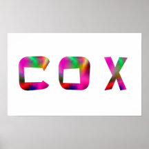 Art de nom de lettre d'alphabet de COX Poster