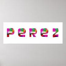 Art de nom de lettre d'alphabet de PEREZ Affiche