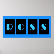 Art de nom de lettre d'alphabet de ROSS Posters
