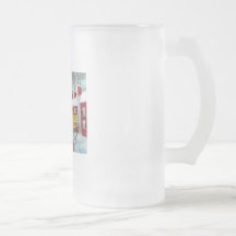 Art de peinture à l'huile de train d'hiver de scèn mugs