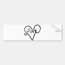 Art des textes de typographie d'amour adhésif pour voiture