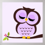 Art du mur des enfants de hibou de bande dessinée posters
