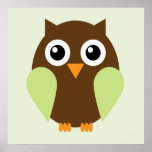 Art du mur des enfants de hibou de bande dessinée  posters