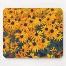 Art floral de Fleur-amants jaunes de marguerites Tapis De Souris