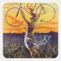 Art français vintage de bicyclette autocollants