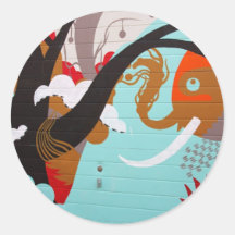 Art/graffiti de rue d'éléphant autocollants