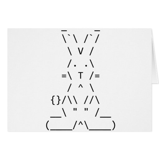 Art heureux de lapin de Pâques ASCII Cartes De Vœux