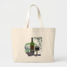 Art moderne de vin et de raisins sac de toile