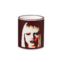 Art moderne de visage de tisonnier mugs à café
