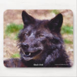 Art noir de faune de loup gris tapis de souris