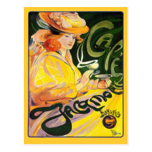 Art Nouveau de ~ de Jacqmotte de café Carte Postale