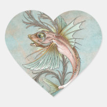 Art Nouveau de poissons d'imaginaire autocollants