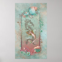 Art Nouveau de poissons d'imaginaire posters