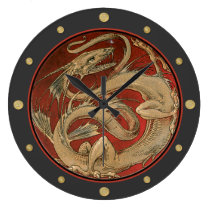Art Nouveau de savoir de dragon horloges murales