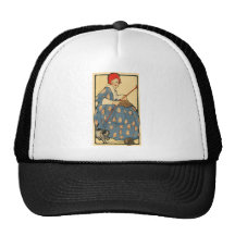 Art Nouveau - tricot de fille avec son chat Casquette De Camionneur