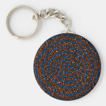 Art numérique en spirale de cercles porte-clef
