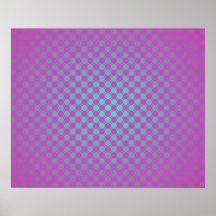 Art op se faisant face bleu radial fini fuchsia posters