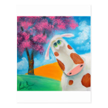 Art populaire mignon de vache peignant Gordon Bruc Cartes Postales