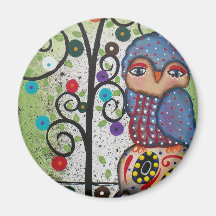 Art populaire par le HIBOU de Lori Everett Aimants