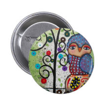 Art populaire par le HIBOU de Lori Everett Badge