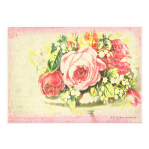 Art rose minable de collage faire-parts