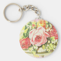 Art rose minable de collage porte-clef