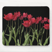 Art rouge de fleur de conception florale de tulipe tapis de souris