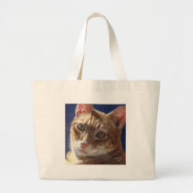 Art tigré orange de peinture de chat de gingembre  sac en toile