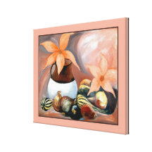 Art. van het Canvas van pompoenen & van Bloemen he Gallerij Wrap Canvas