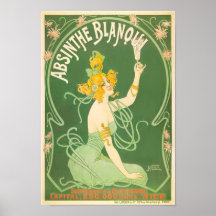 Art vintage d'affiche d'absinthe de Blanoui d'absi