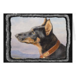Art vintage de chien de Pinscher de dobermann Cartes