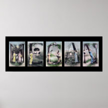 Art vintage de nom de lettre d'alphabet de MEGAN Poster