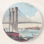 Art vintage de pont de Brooklyn Dessous De Verres
