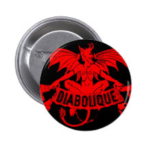 Art vintage d'étiquette de cigare de Satan de diab Badge Avec Épingle
