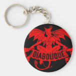 Art vintage d'étiquette de cigare de Satan de diab Porte-clé