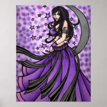 Art violet de danseuse du ventre de déesse de lune